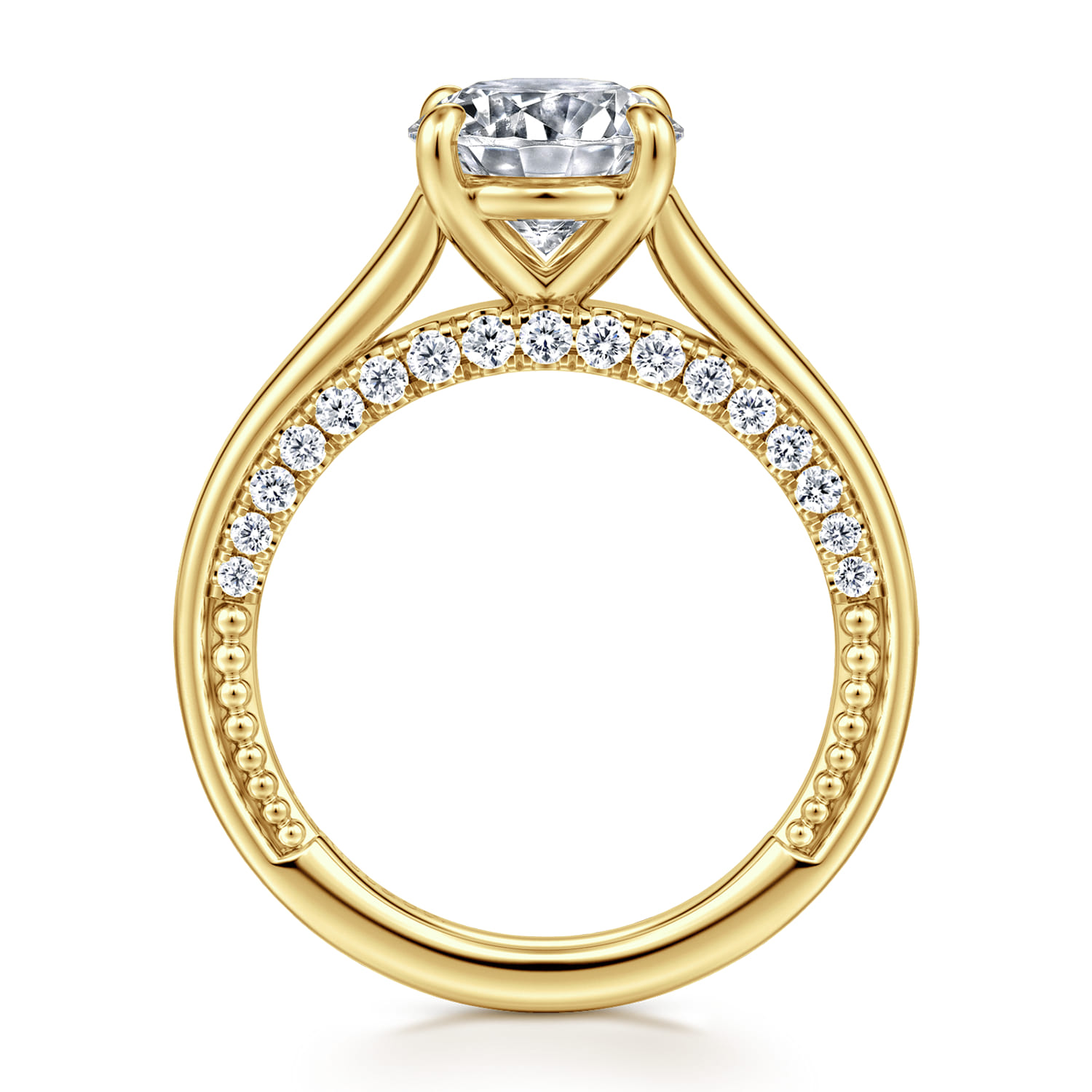 Rosey - 14K Yellow Gold Round Diamond Engagement Ring - 0.35 ct - Shot 2