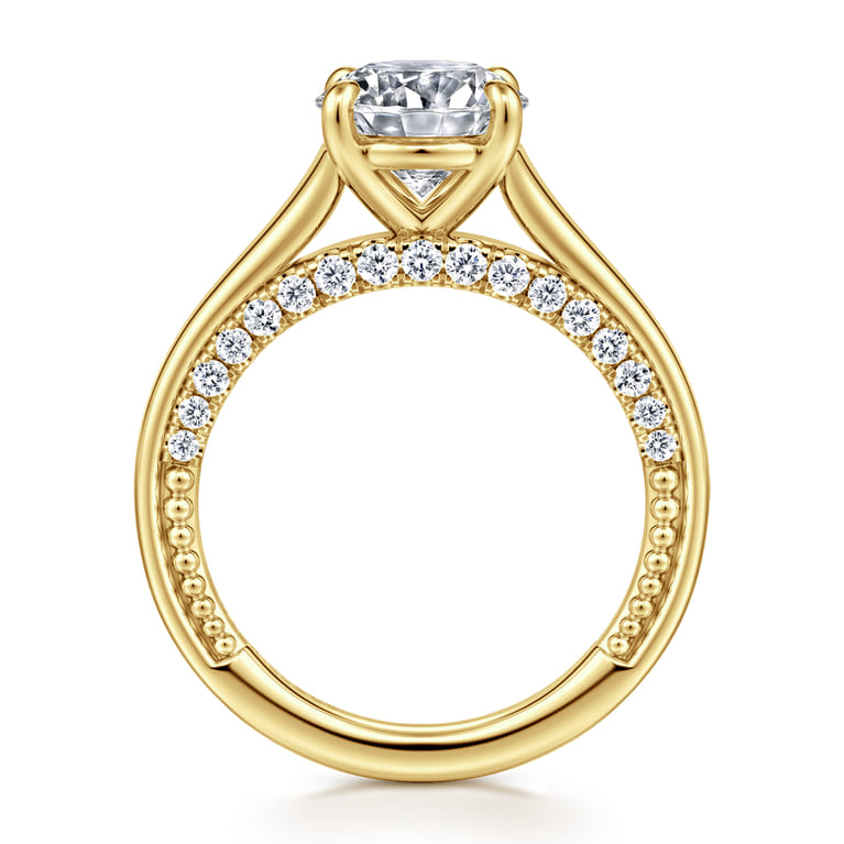 Rosey - 14K Yellow Gold Round Diamond Engagement Ring - 0.35 ct - Shot 2