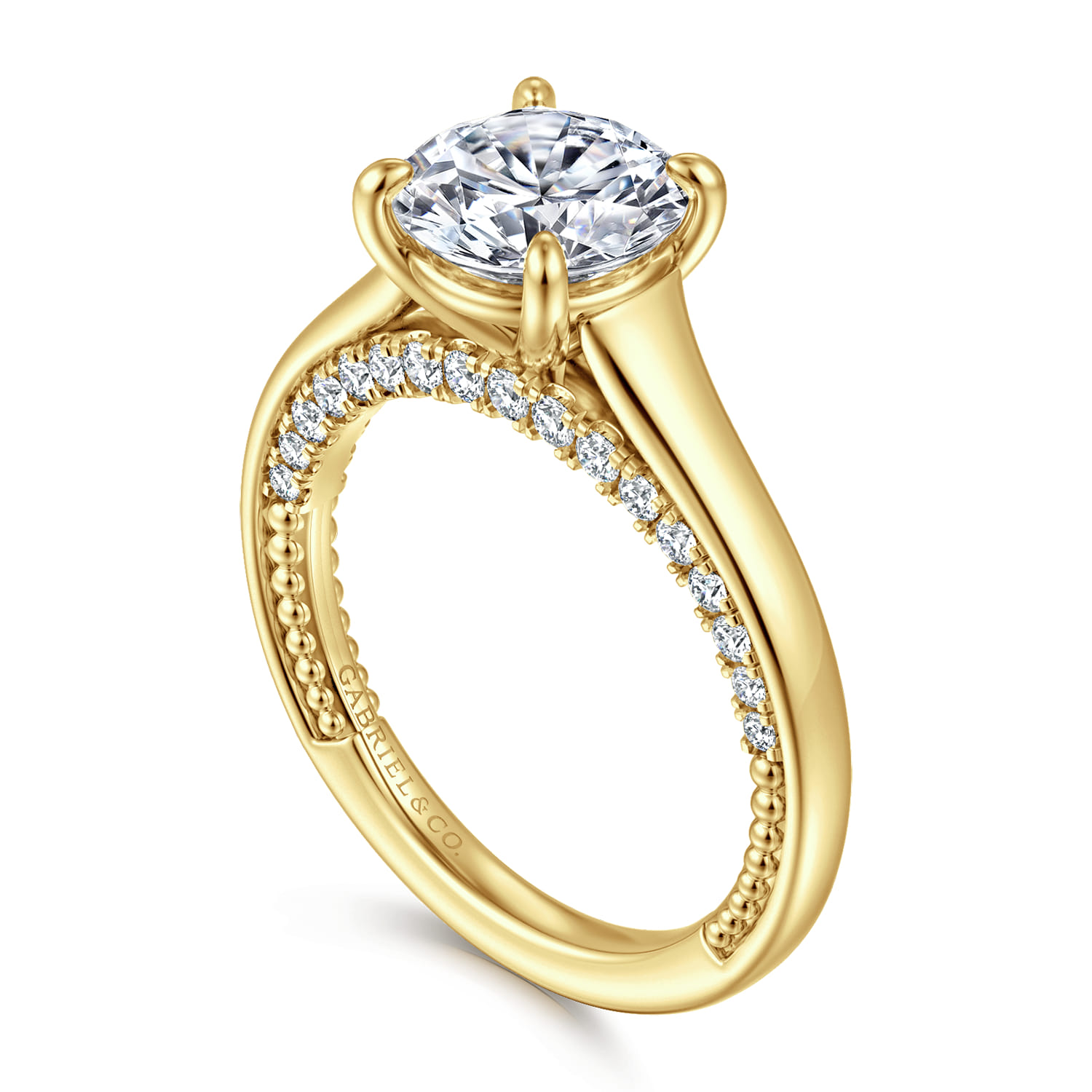 Rosey - 14K Yellow Gold Round Diamond Engagement Ring - 0.35 ct - Shot 3