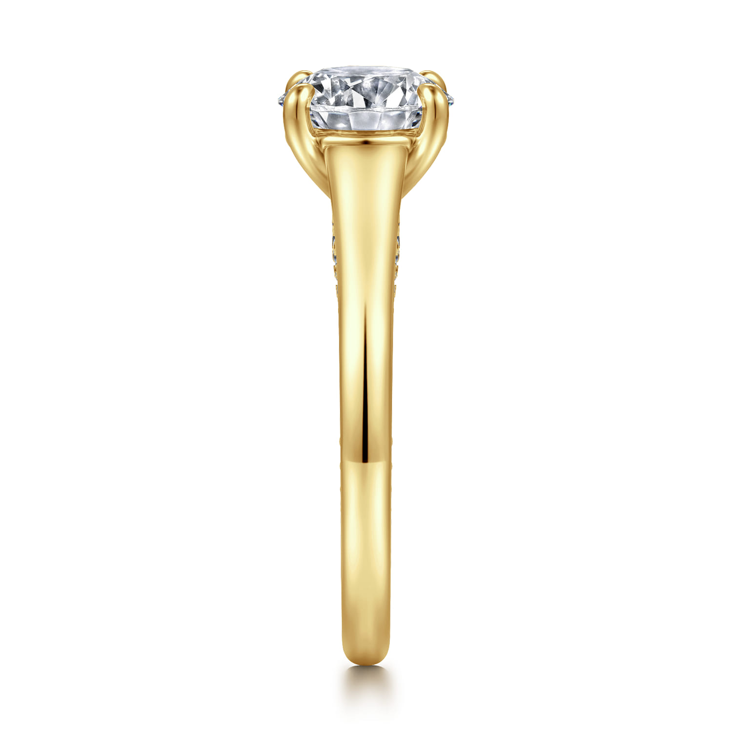 Rosey - 14K Yellow Gold Round Diamond Engagement Ring - 0.35 ct - Shot 4