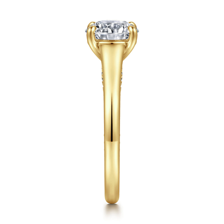 Rosey - 14K Yellow Gold Round Diamond Engagement Ring - 0.35 ct - Shot 4