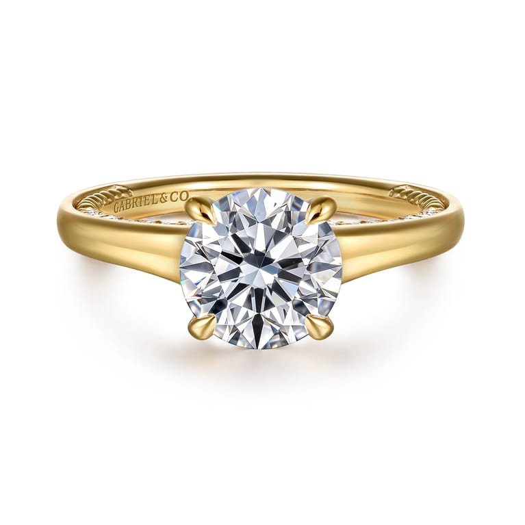 Rosey - 14K Yellow Gold Round Diamond Engagement Ring - 0.35 ct - Shot 1