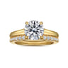 Rosey - 14K Yellow Gold Round Diamond Engagement Ring - 0.35 ct