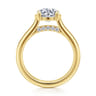 Villa - 14K Yellow Gold Half Bezel Round Diamond Engagement Ring - 0.1 ct