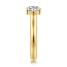 Villa - 14K Yellow Gold Half Bezel Round Diamond Engagement Ring - 0.1 ct