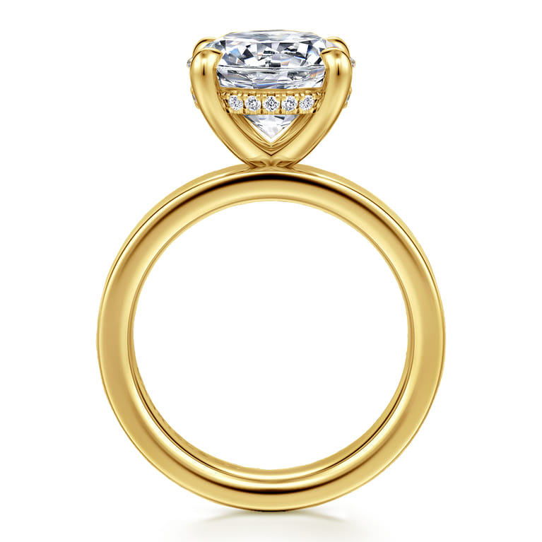 Argentina - 14K Yellow Gold Round Diamond Engagement Ring - 0.08 ct - Shot 2