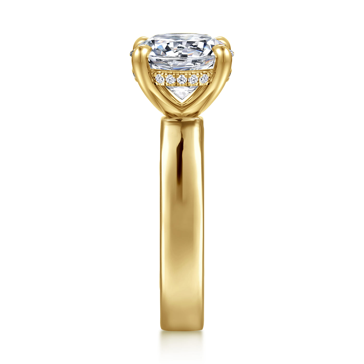 Argentina - 14K Yellow Gold Round Diamond Engagement Ring - 0.08 ct - Shot 4