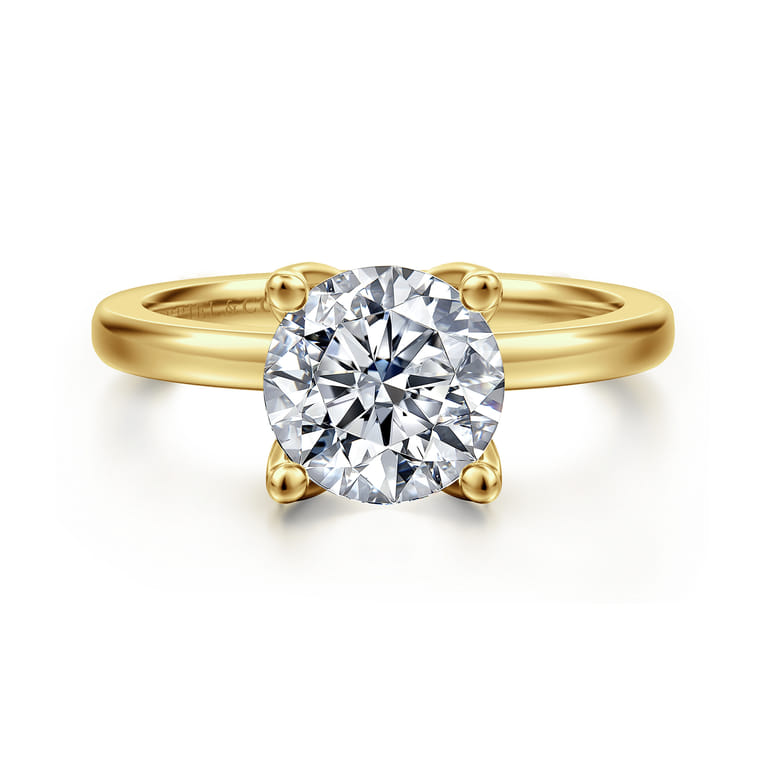 Abley - 14K Yellow Gold Round Solitaire Diamond Engagement Ring - 0.05 ct - Shot 1