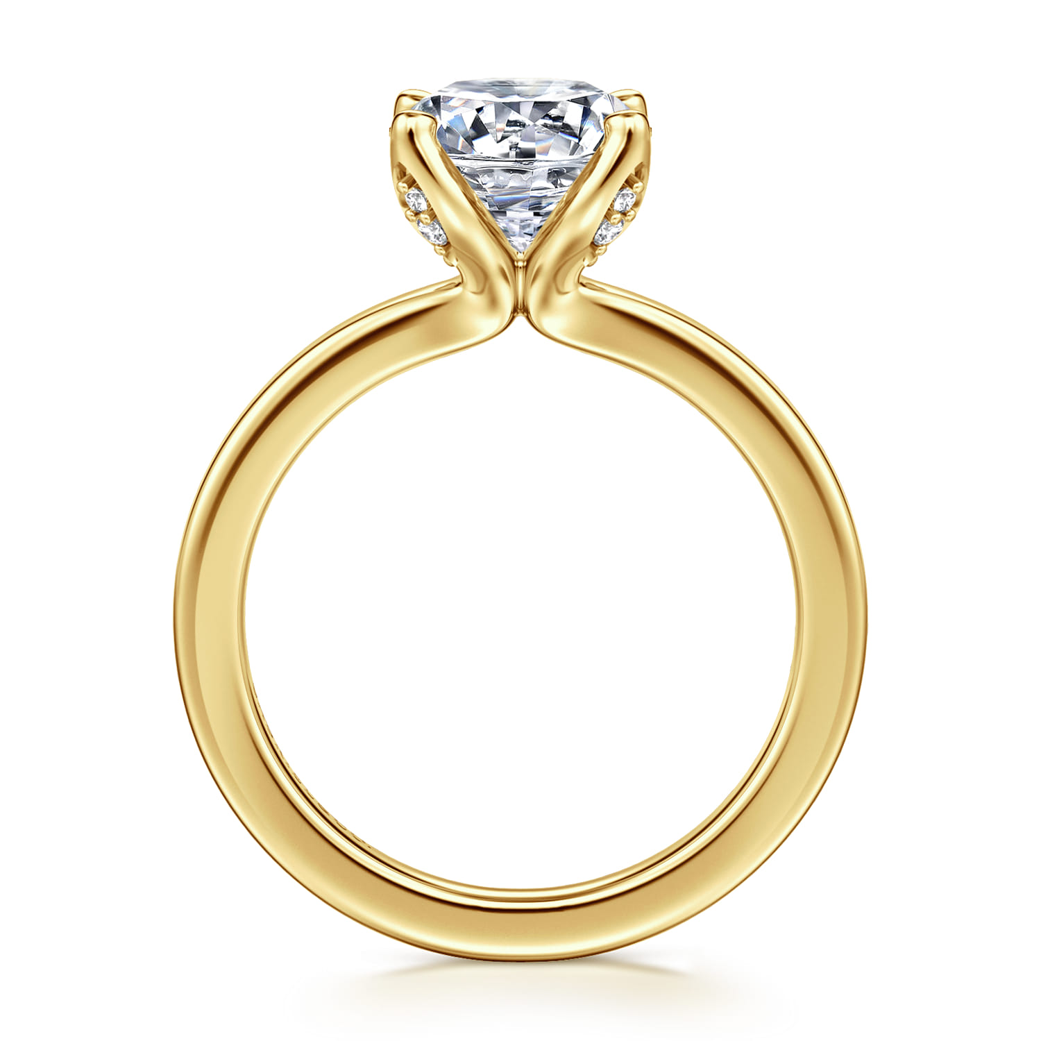 Abley - 14K Yellow Gold Round Solitaire Diamond Engagement Ring - 0.05 ct - Shot 2