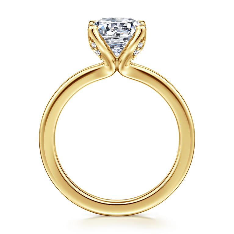 Abley - 14K Yellow Gold Round Solitaire Diamond Engagement Ring - 0.05 ct - Shot 2