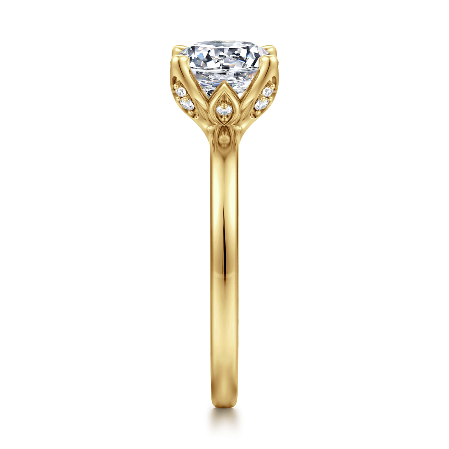 Abley - 14K Yellow Gold Round Solitaire Diamond Engagement Ring - 0.05 ct - Shot 5