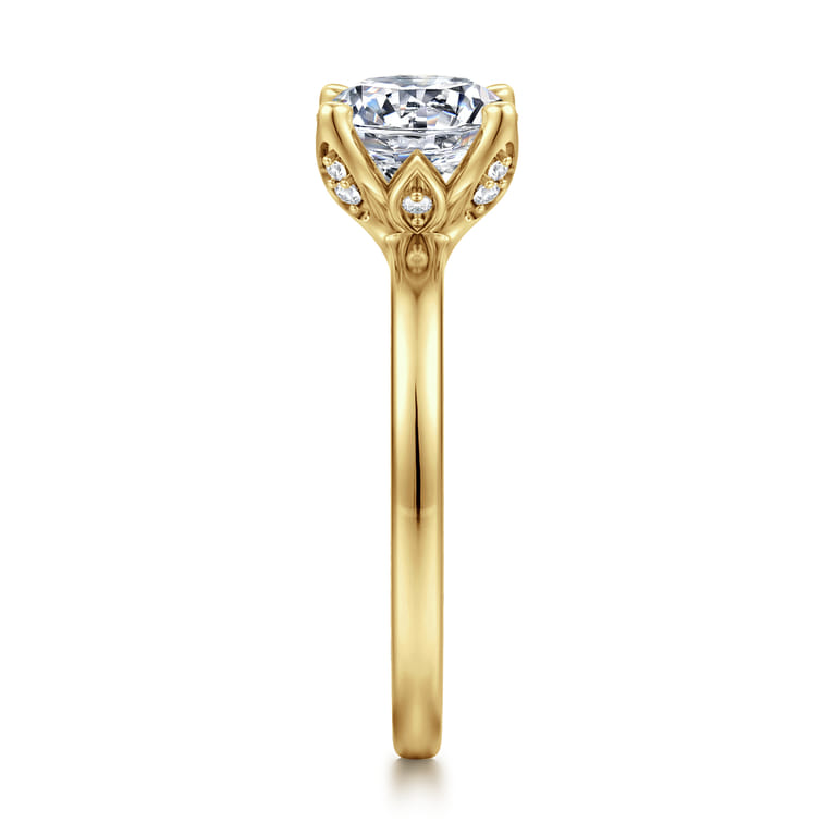 Abley - 14K Yellow Gold Round Solitaire Diamond Engagement Ring - 0.05 ct - Shot 5