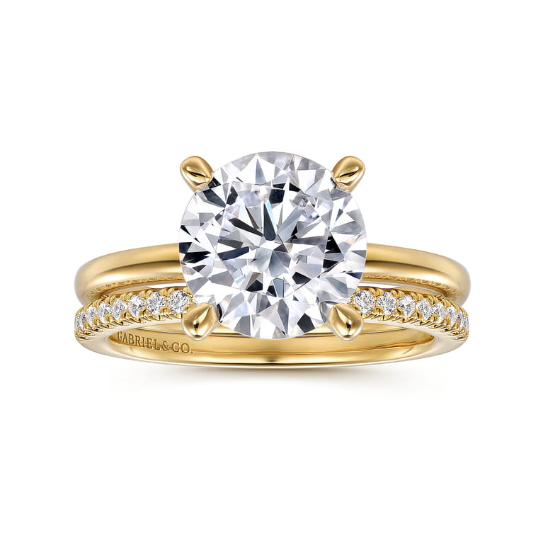 Ali - 14K Yellow Gold Diamond Engagement Ring - Shot 4