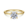 Ali - 14K Yellow Gold Round Diamond Engagement Ring