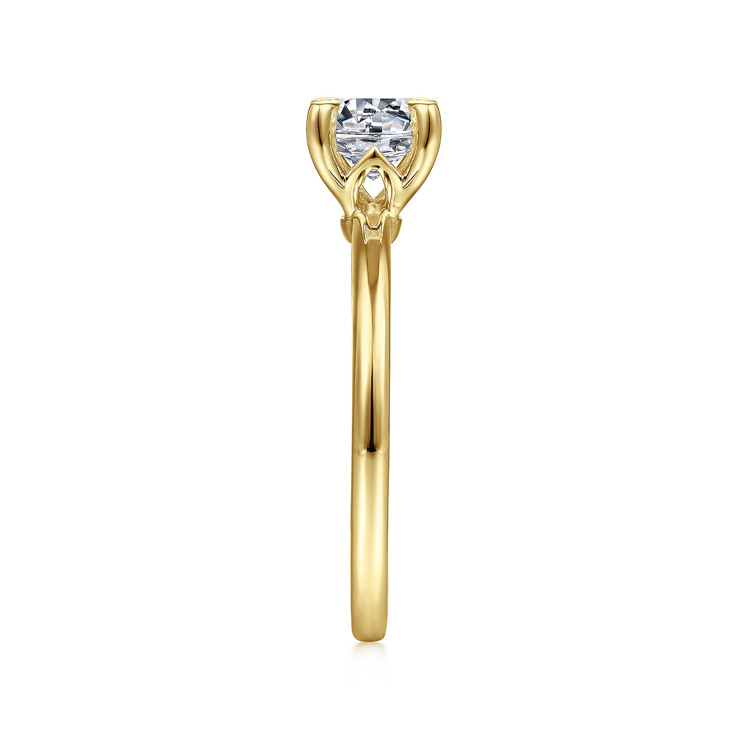 Ali - 14K Yellow Gold Round Diamond Engagement Ring - Shot 5