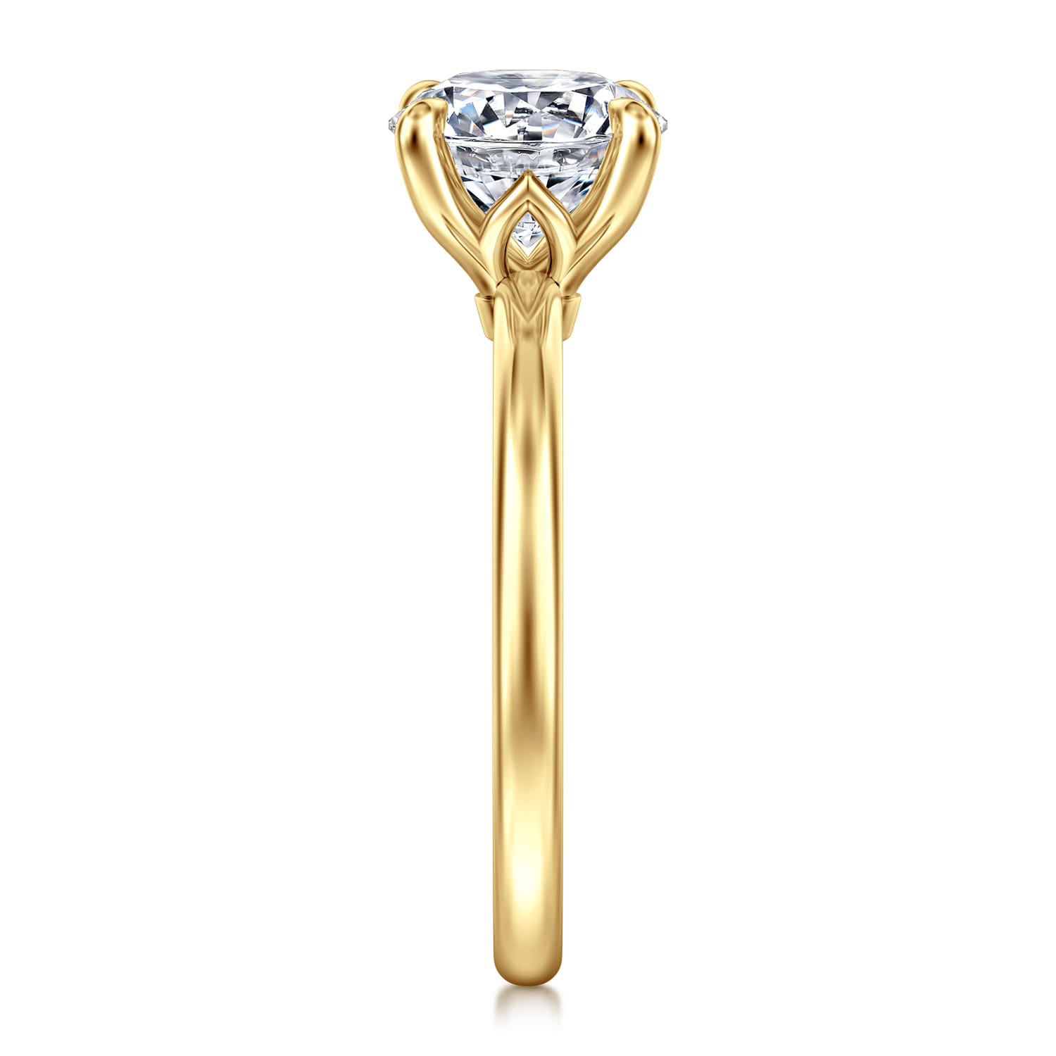 Ali - 14K Yellow Gold Round Diamond Engagement Ring - Shot 5