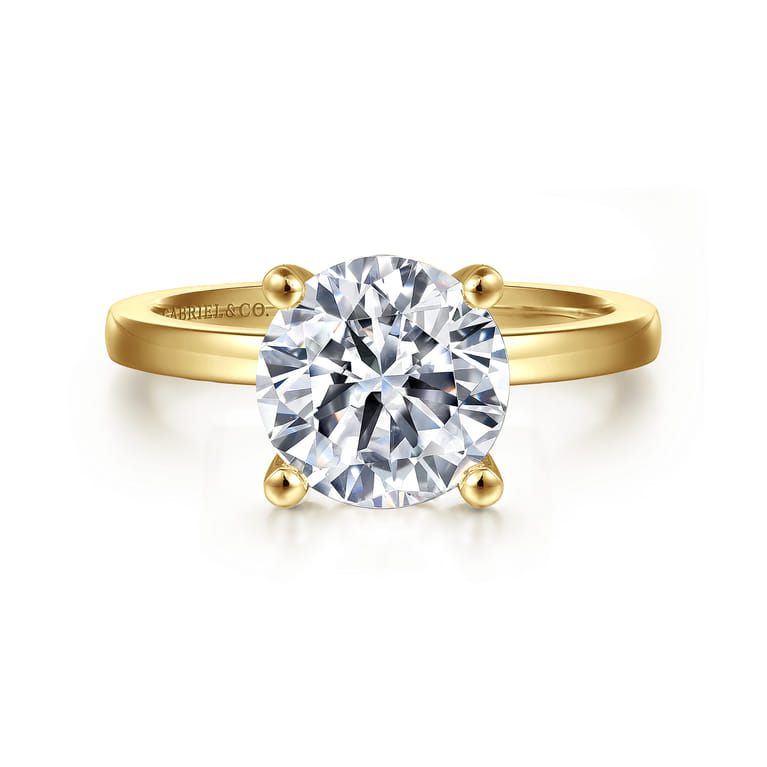 Paula - 14K Yellow Gold Round Diamond Engagement Ring - Shot 1