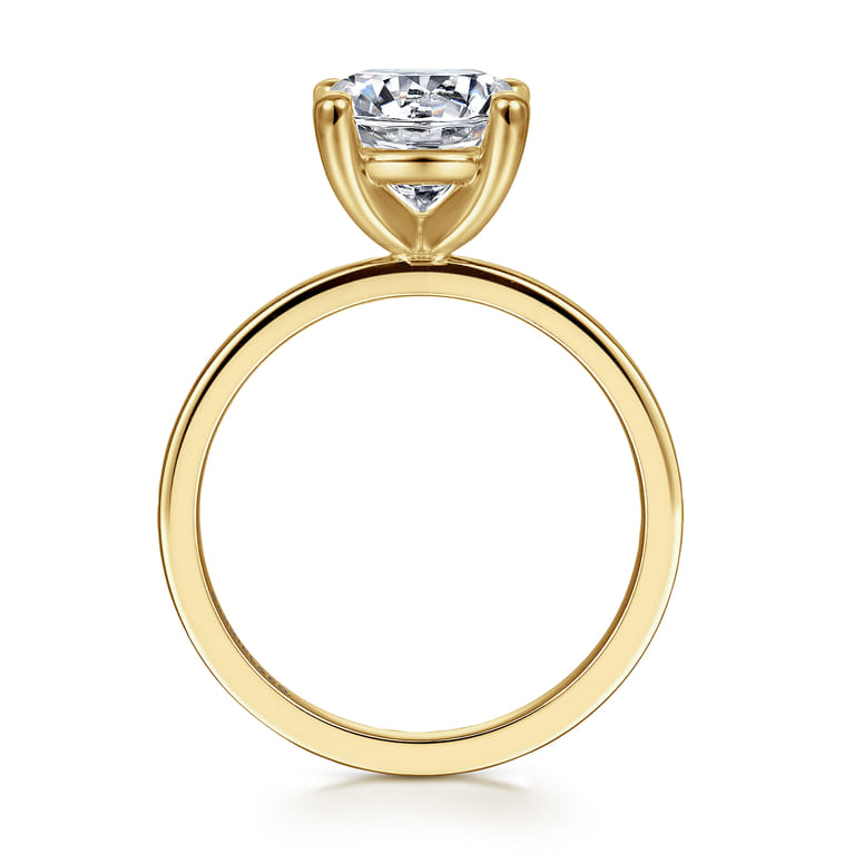 Paula - 14K Yellow Gold Round Diamond Engagement Ring - Shot 2