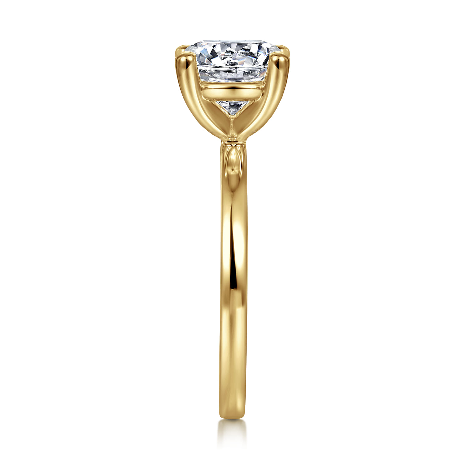 Paula - 14K Yellow Gold Round Diamond Engagement Ring - Shot 4