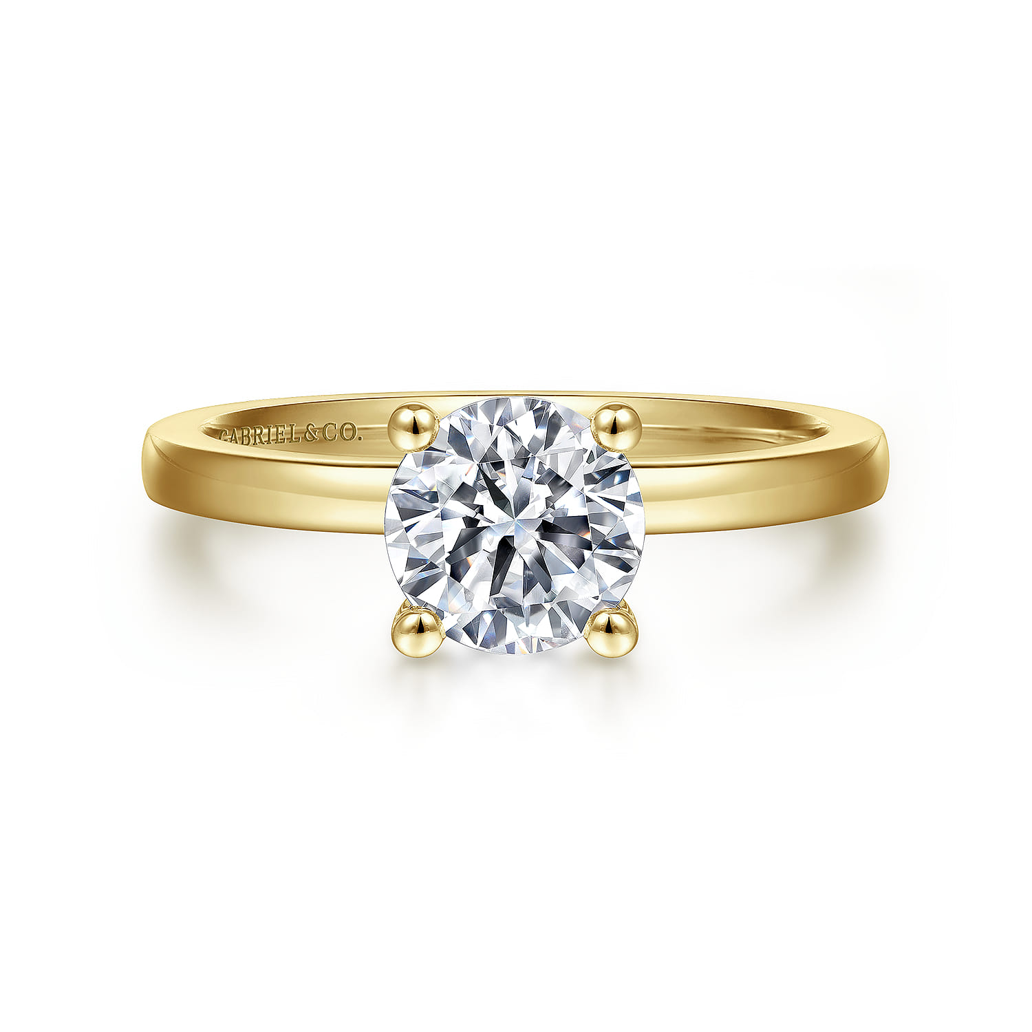 Paula - 14K Yellow Gold Round Diamond Engagement Ring - Shot 1