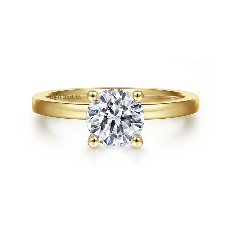 Paula - 14K Yellow Gold Round Diamond Engagement Ring - Shot 1