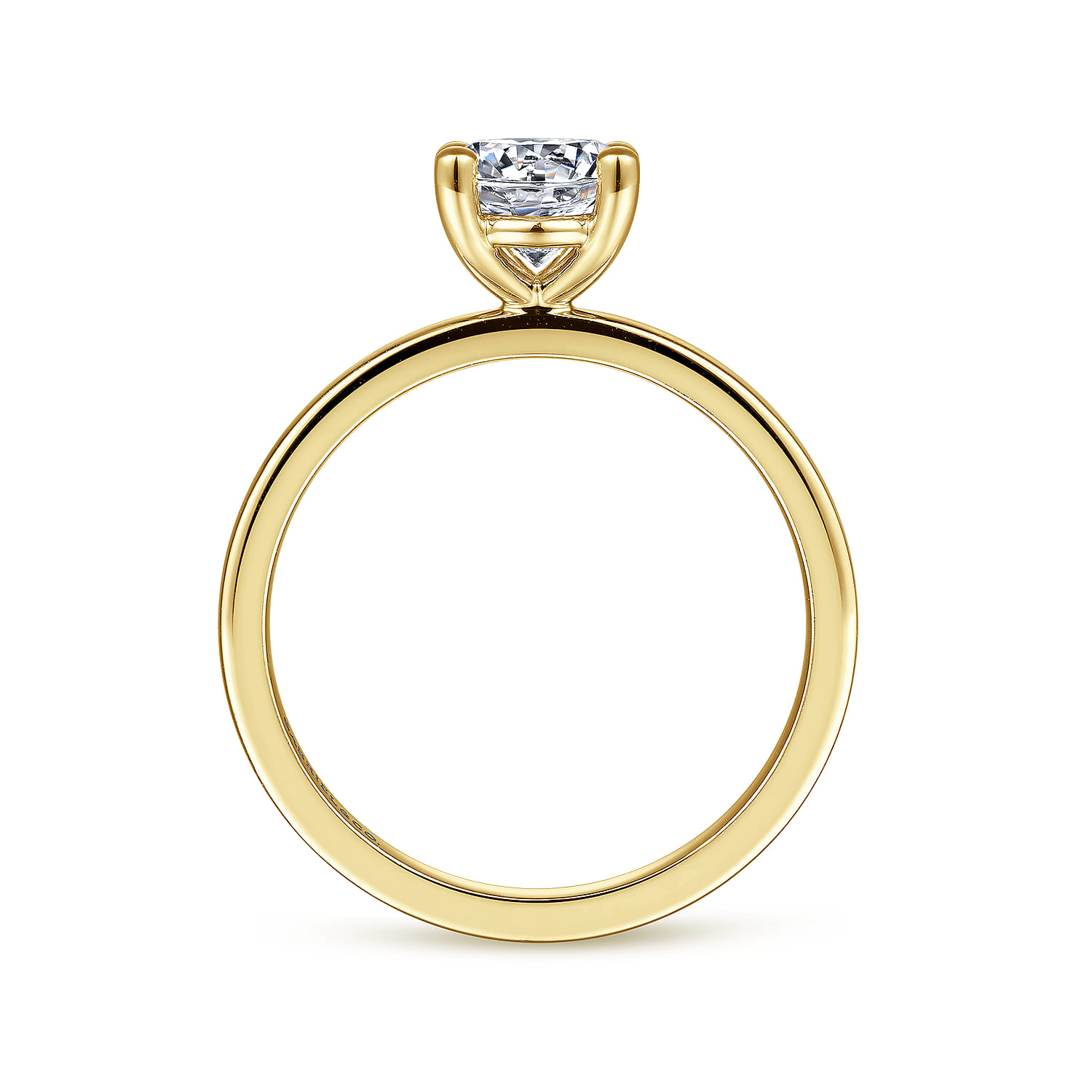Paula - 14K Yellow Gold Round Diamond Engagement Ring - Shot 2
