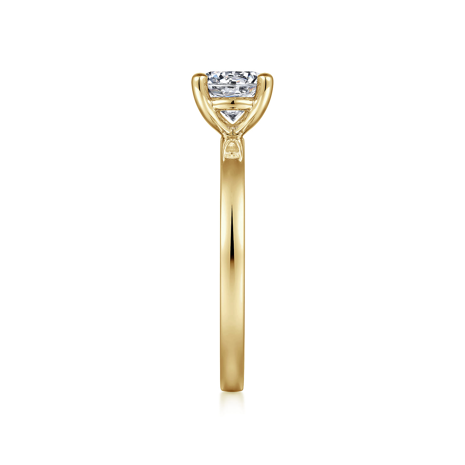Paula - 14K Yellow Gold Round Diamond Engagement Ring - Shot 5