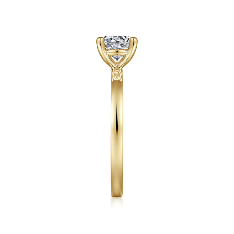 Paula - 14K Yellow Gold Round Diamond Engagement Ring - Shot 5