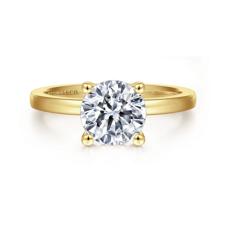 Paula - 14K Yellow Gold Round Diamond Engagement Ring - Shot 1