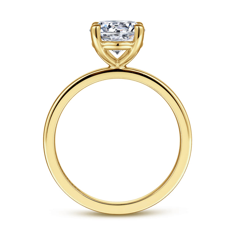 Paula - 14K Yellow Gold Round Diamond Engagement Ring - Shot 2