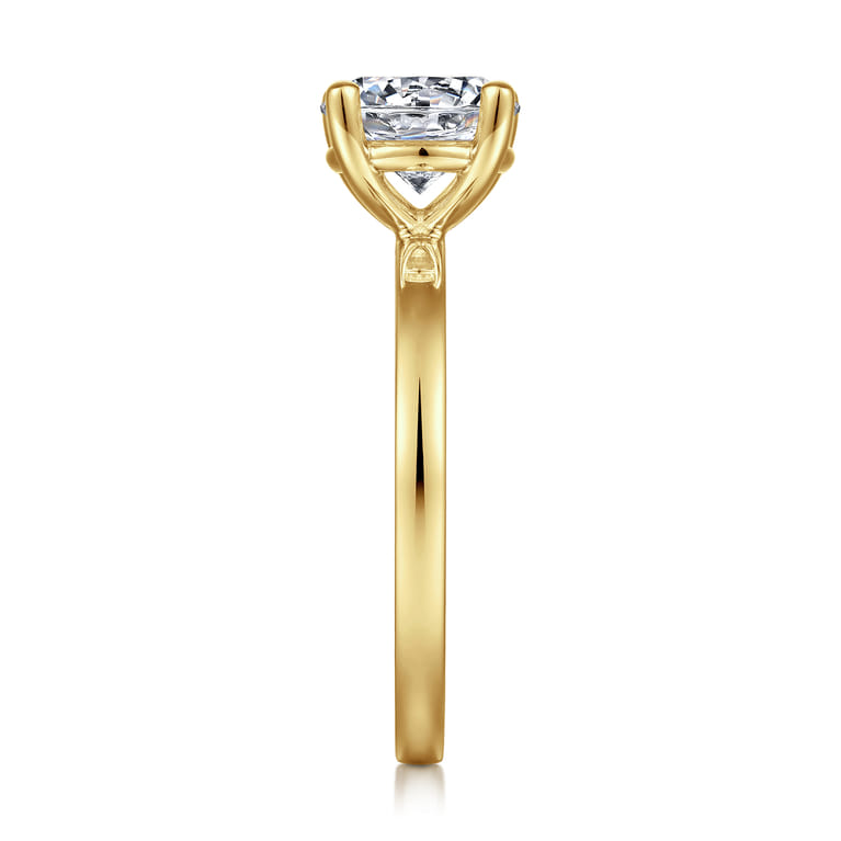 Paula - 14K Yellow Gold Round Diamond Engagement Ring - Shot 5