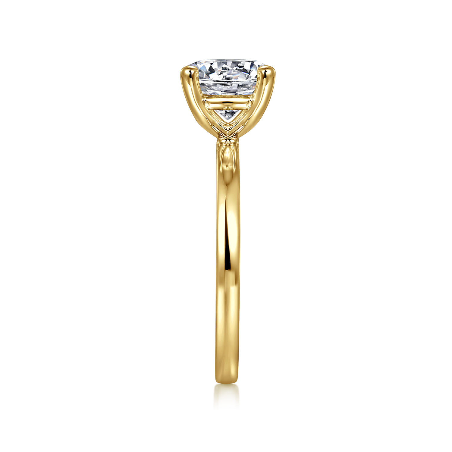14K Yellow Gold Round Diamond Engagement Ring - Shot 4