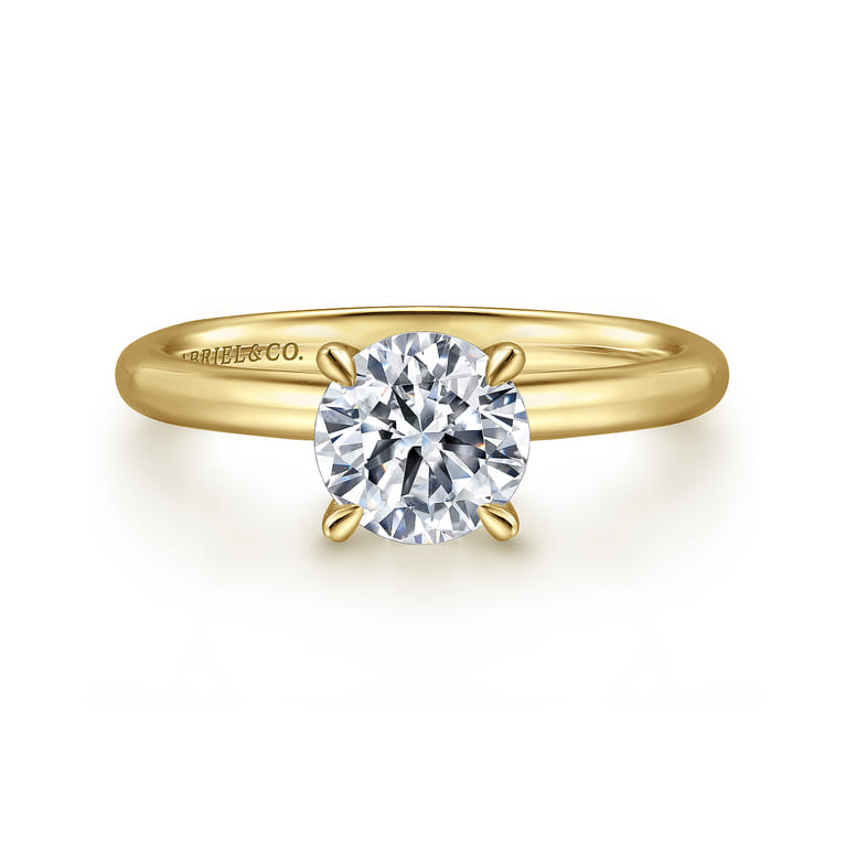Lark - 14K Yellow Gold Round Solitaire Engagement Ring - Shot 1