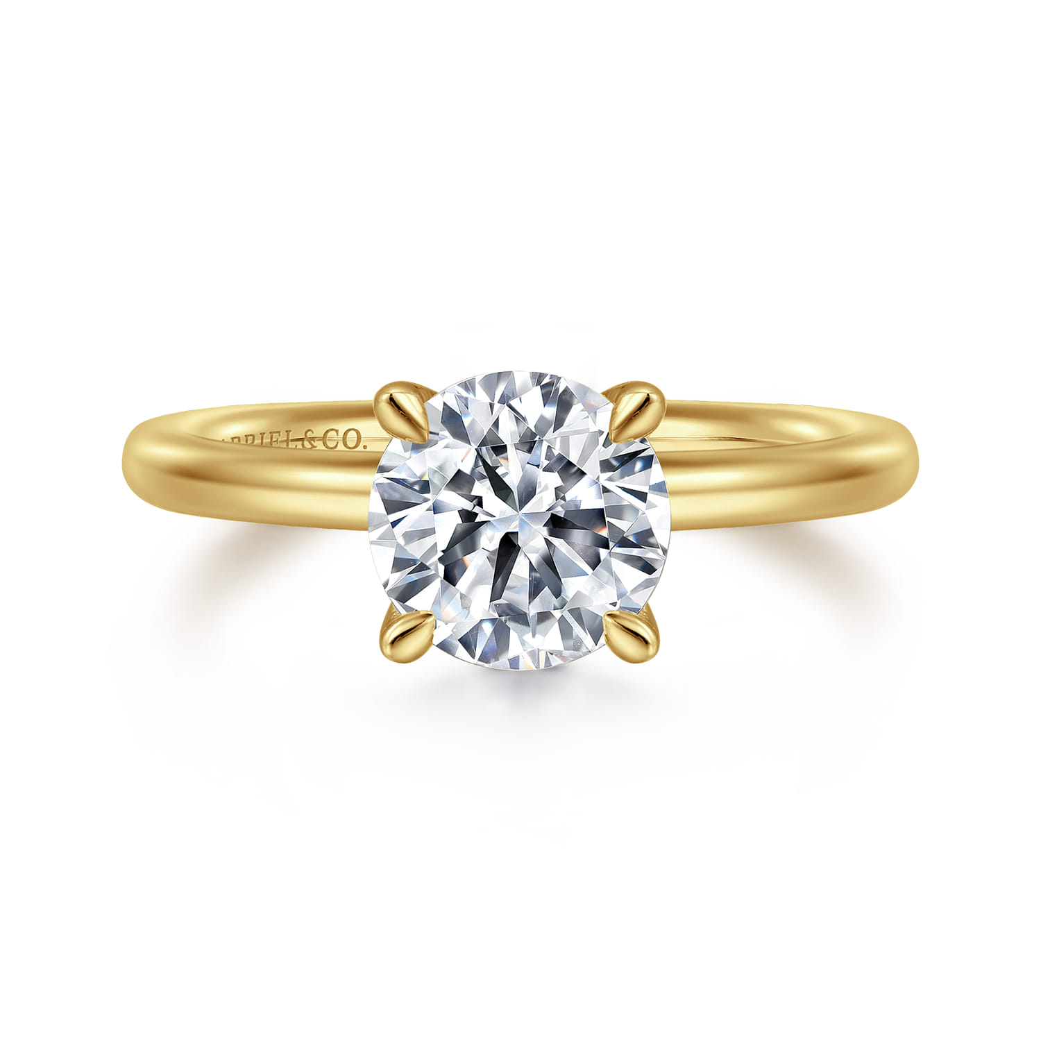 Lark - 14K Yellow Gold Round Solitaire Engagement Ring - Shot 1