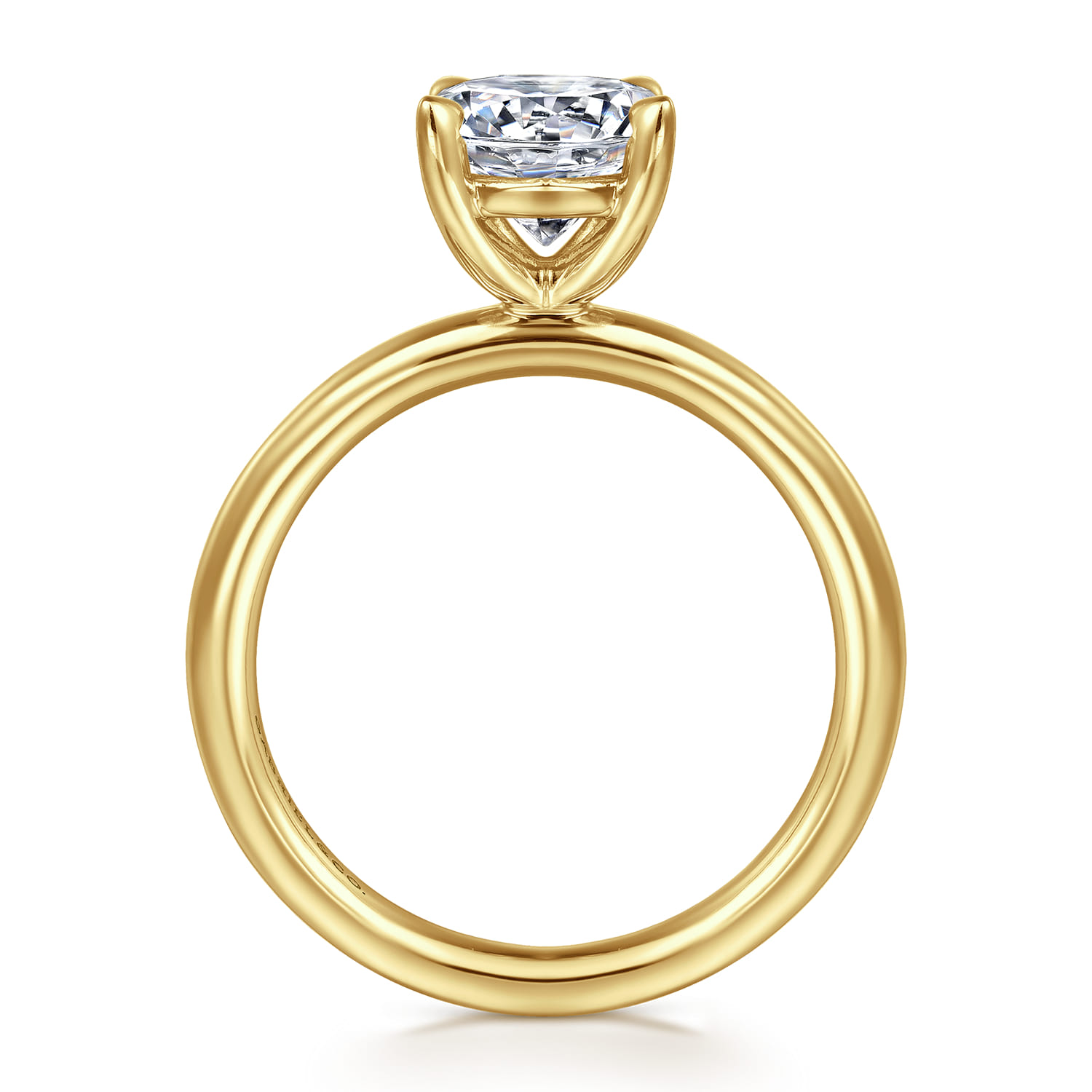 Lark - 14K Yellow Gold Round Solitaire Engagement Ring - Shot 2