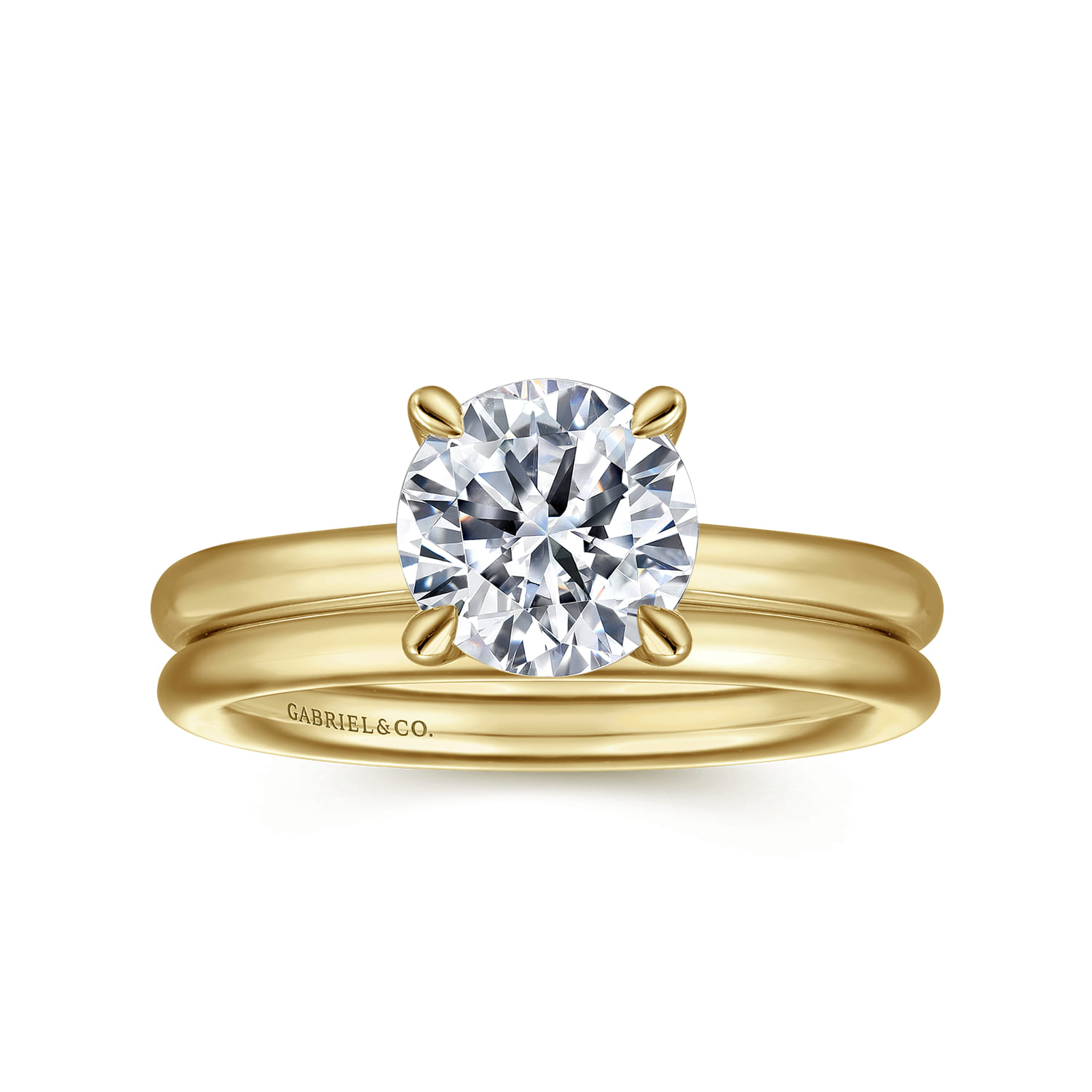 Lark - 14K Yellow Gold Round Solitaire Engagement Ring - Shot 4