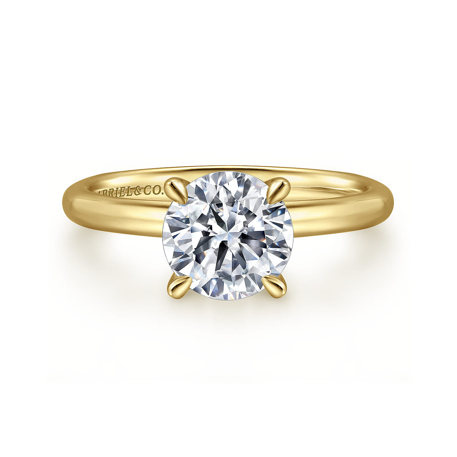 Lark - 14K Yellow Gold Round Solitaire Engagement Ring - Shot 1