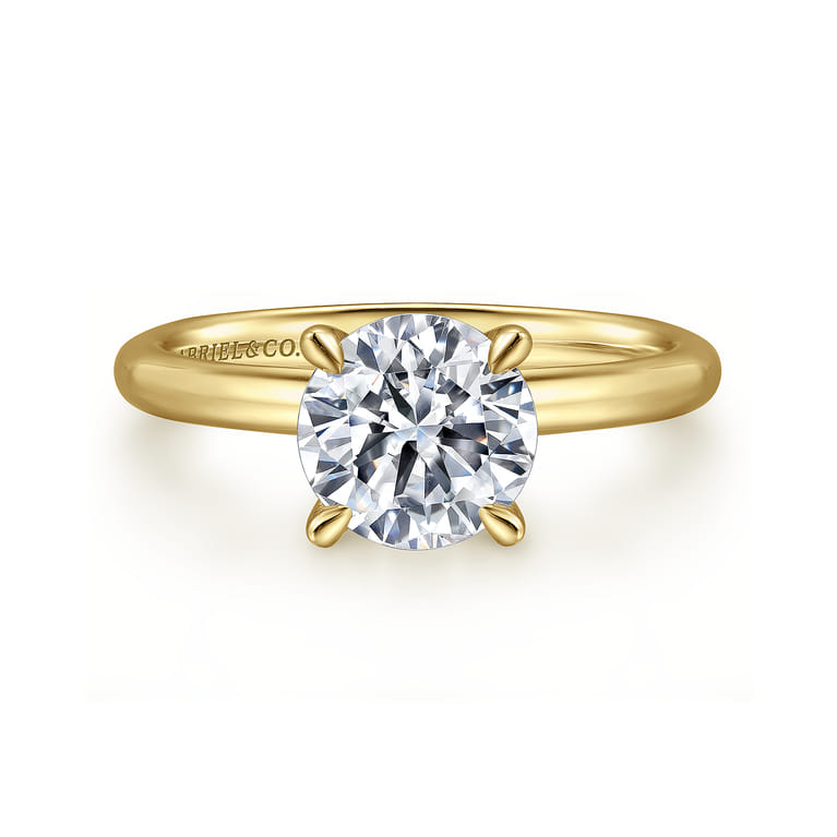 Lark - 14K Yellow Gold Round Solitaire Engagement Ring - Shot 1