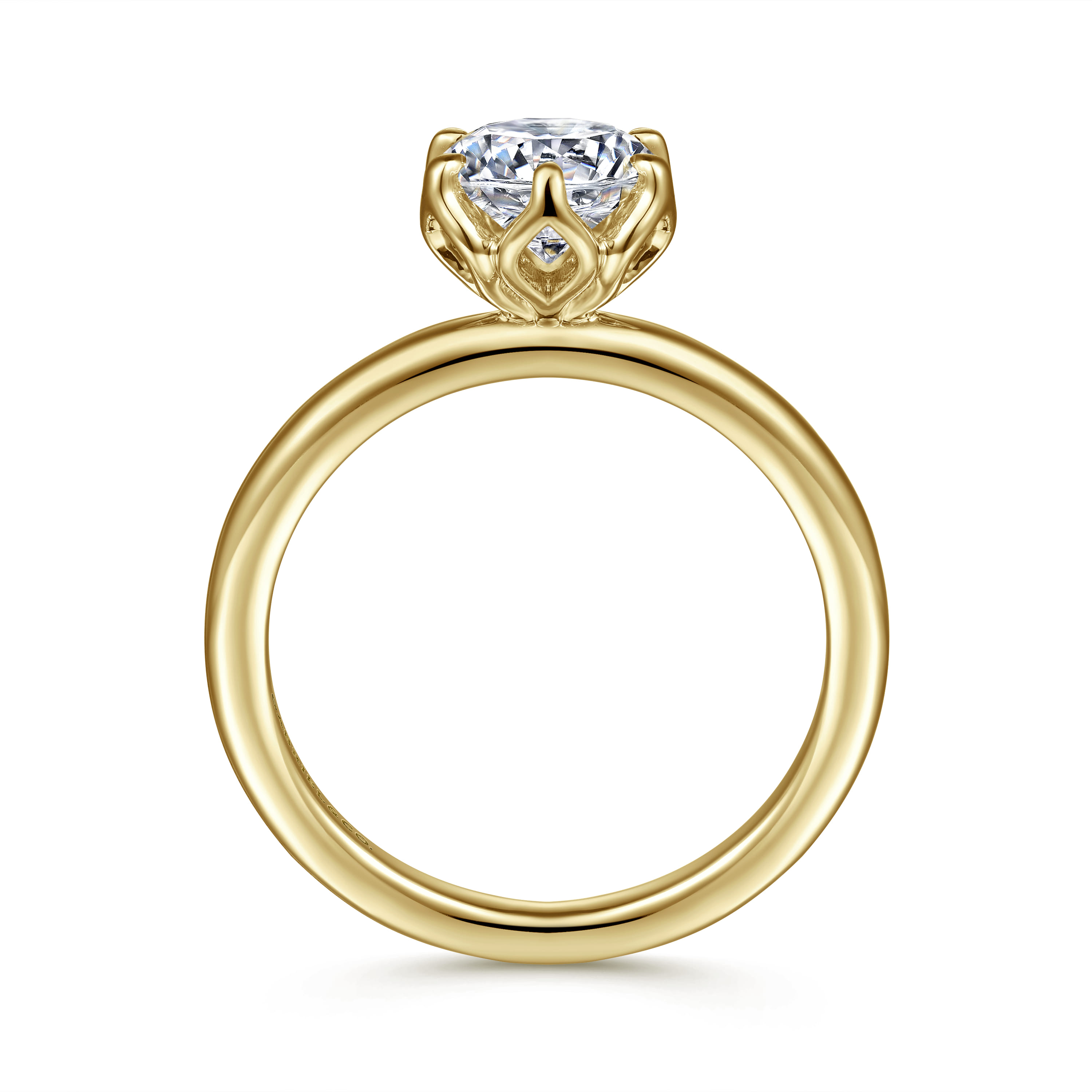 Kamera - 14K Yellow Gold Round Solitaire Engagement Ring - Shot 2