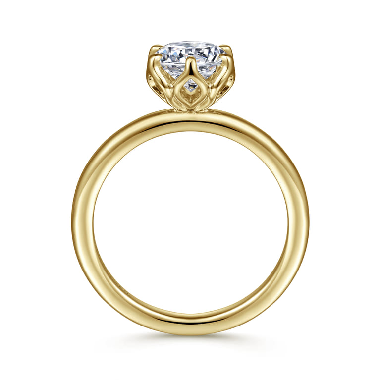 Kamera - 14K Yellow Gold Round Solitaire Engagement Ring - Shot 2