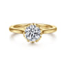 Tiona - 14K Yellow Gold 6 Prong Round Diamond Engagement Ring