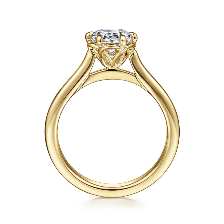 Tiona - 14K Yellow Gold 6 Prong Round Diamond Engagement Ring - Shot 2