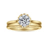 Tiona - 14K Yellow Gold 6 Prong Round Diamond Engagement Ring