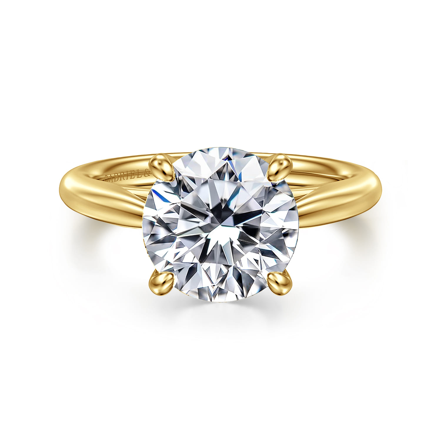 Bambi - 14K Yellow Gold Round Solitaire Diamond Engagement Ring - Shot 1