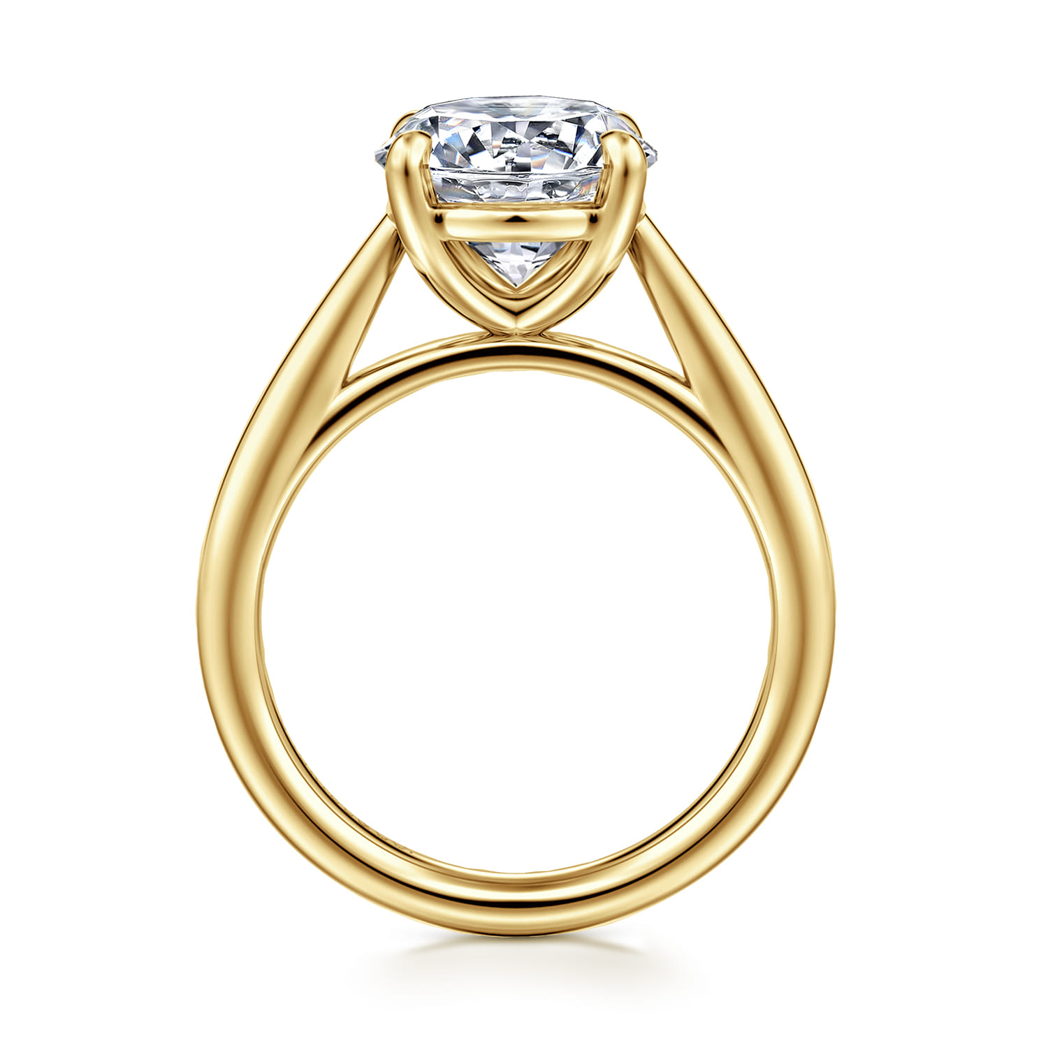 Bambi - 14K Yellow Gold Round Solitaire Diamond Engagement Ring - Shot 2