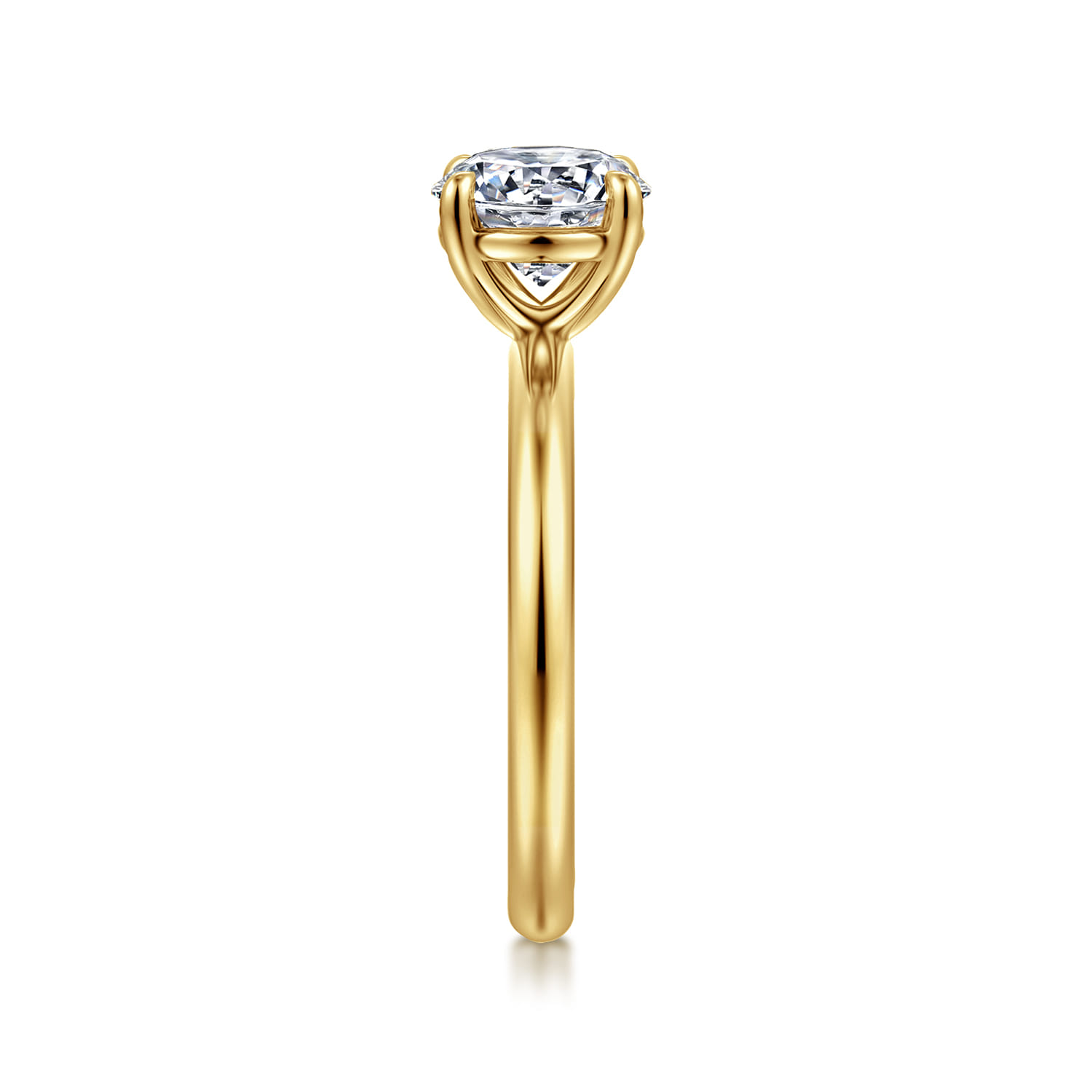 Bambi - 14K Yellow Gold Round Solitaire Diamond Engagement Ring - Shot 4