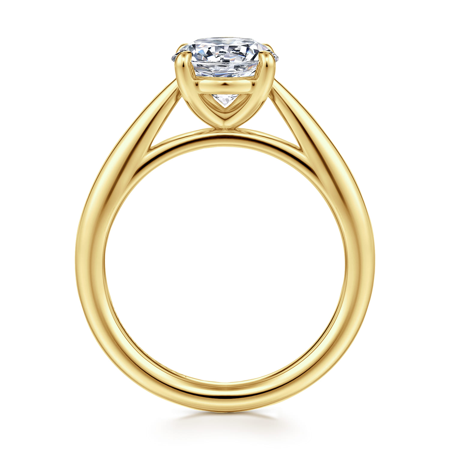 Bambi - 14K Yellow Gold Round Solitaire Diamond Engagement Ring - Shot 2