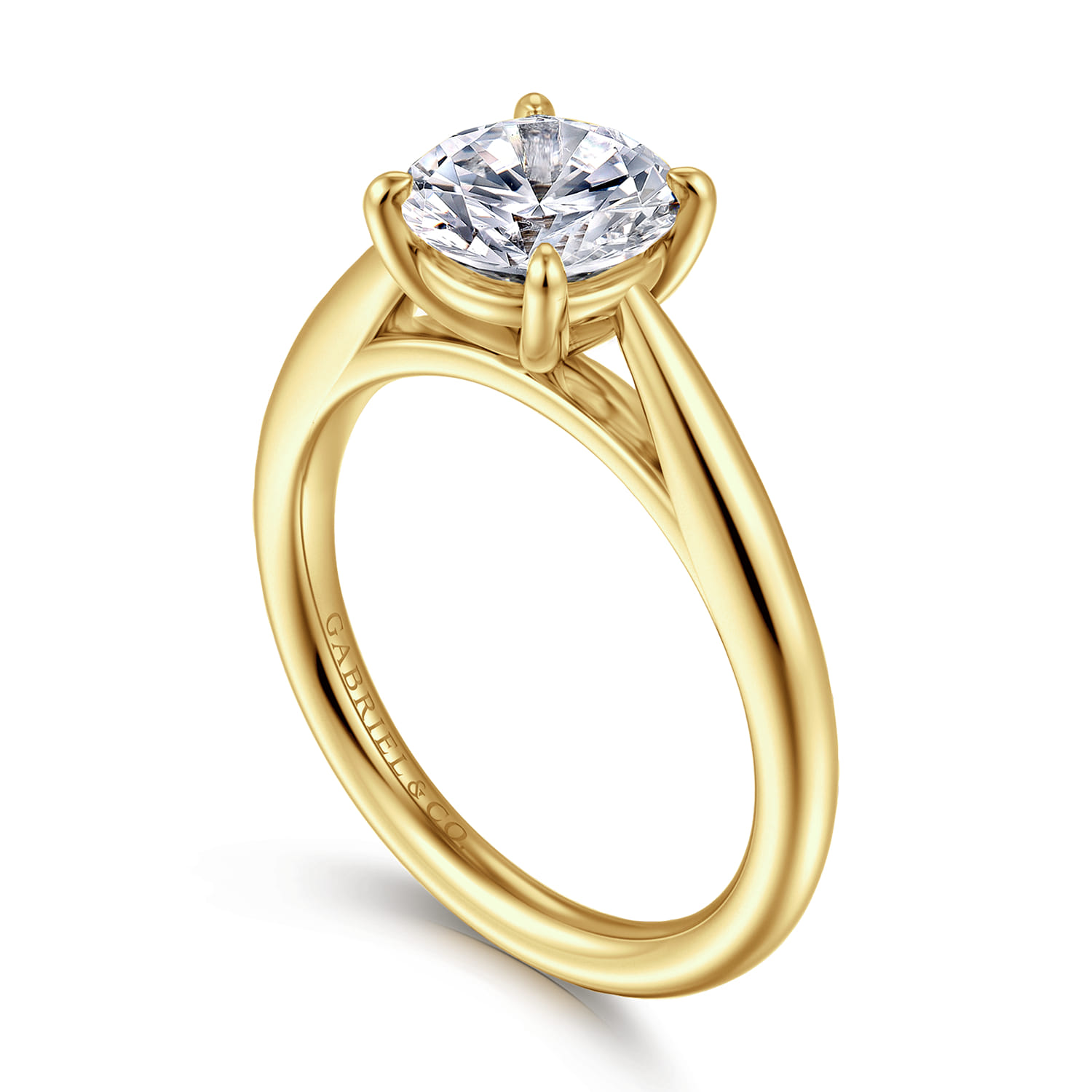 Bambi - 14K Yellow Gold Round Solitaire Diamond Engagement Ring - Shot 3