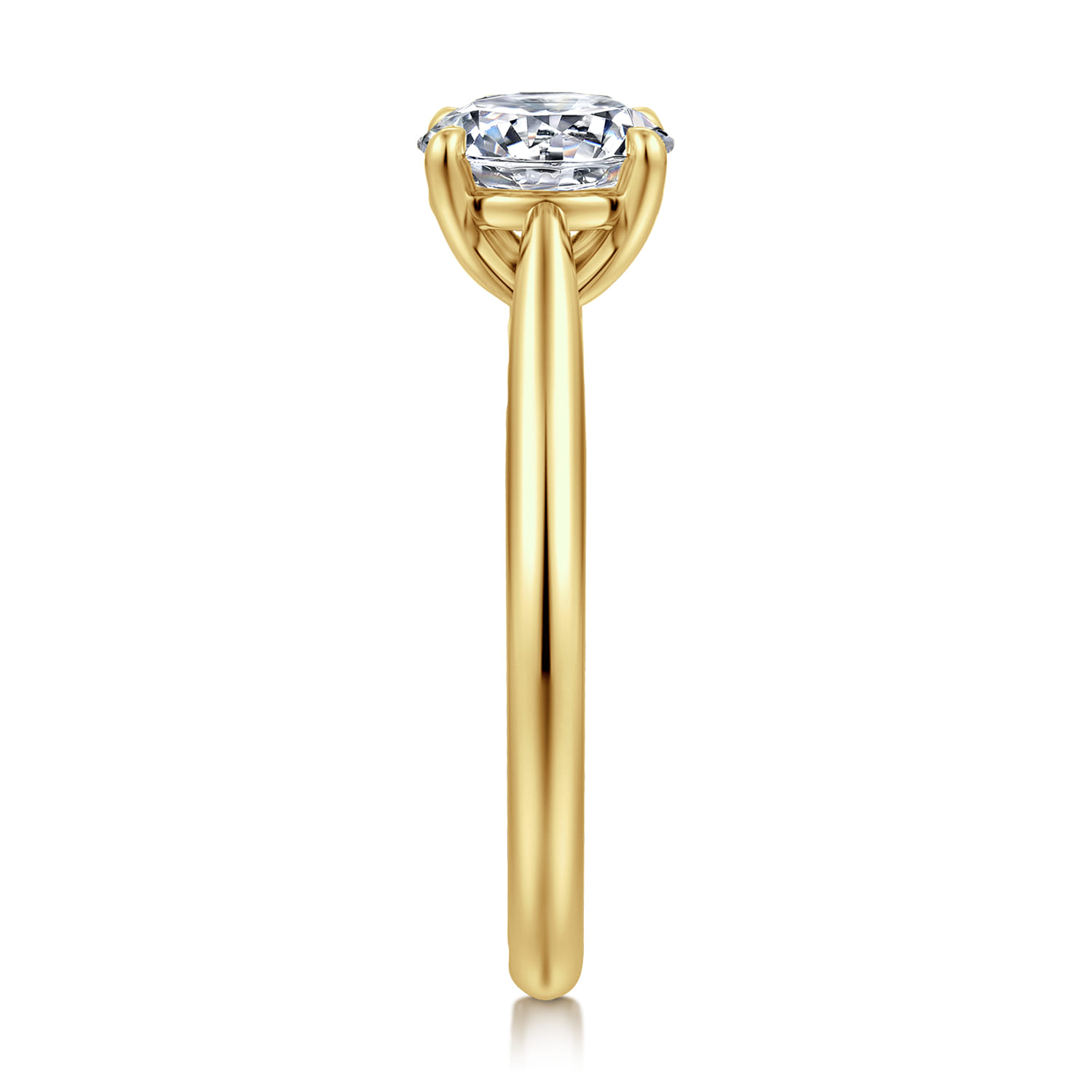 Bambi - 14K Yellow Gold Round Solitaire Diamond Engagement Ring - Shot 5