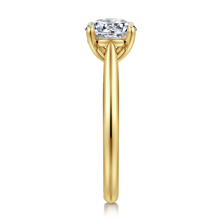 Bambi - 14K Yellow Gold Round Solitaire Diamond Engagement Ring - Shot 5
